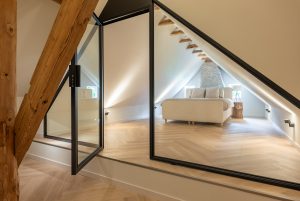 Floer Walvisgraat PVC vloer Orka Onbehandeld slaapkamer stalen deuren