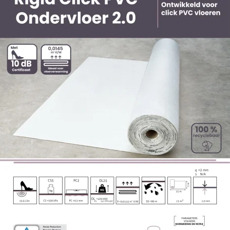 Floer Rigid Click PVC Ondervloer met 10 dB certificaat