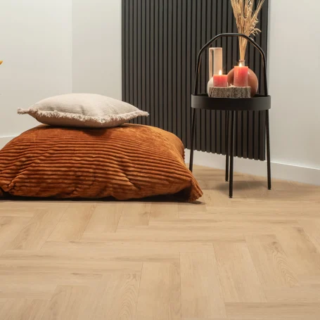 Floer Visgraat Click PVC vloer Natuur Eiken sfeer perspectief akupanel