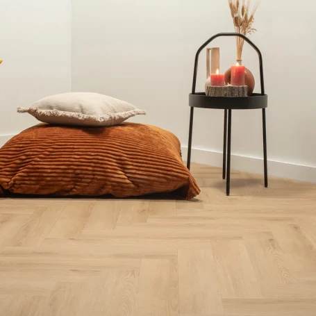 Floer Visgraat Click PVC vloer Natuur Eiken sfeer perspectief