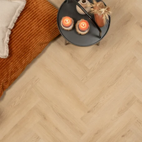 Floer Visgraat Click PVC vloer Natuur Eiken sfeer topdown