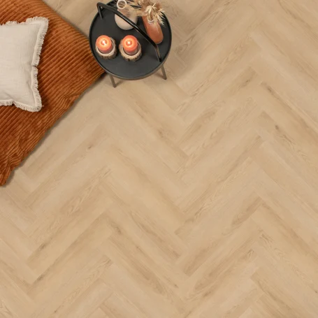 Floer Visgraat Click PVC vloer Natuur Eiken sfeer topdown