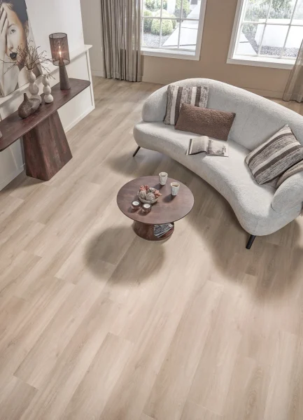 Floer Dorpen PVC vloer Callantsoog Cremewit Eiken woonkamer