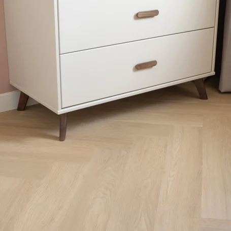 Floer Walvisgraat Click PVC vloer Noordkaper Natuur interieur kinderkamer