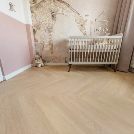 Floer Walvisgraat PVC vloer Noordkaper Natuur interieur kinderkamer