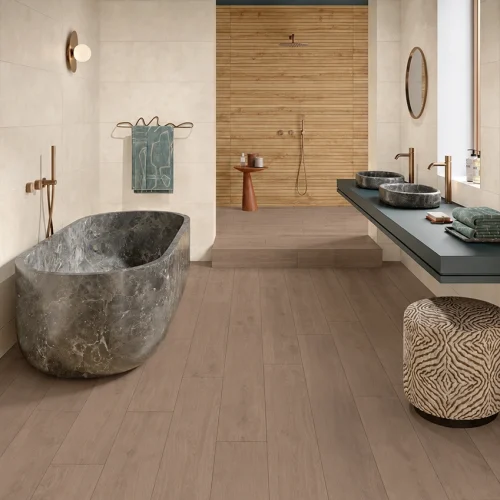 Keramisch parket in de badkamer: de waterbestendige houtlook vloer