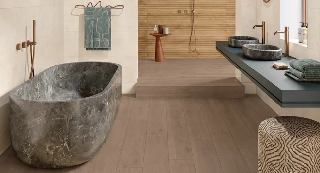 Badkamer-Floer Keramisch-Parket Landhuis-XL-Bruin-Eiken