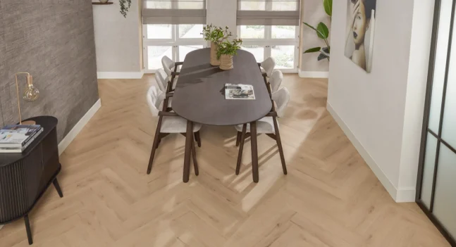 Floer Hybride Laminaat Visgraat vloer Natuurlijk Eiken interieur
